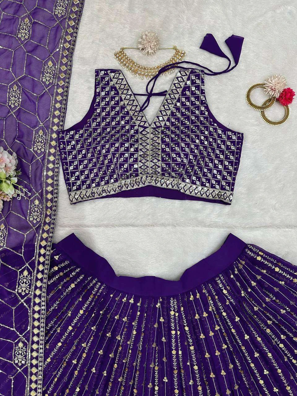 Vardan Ethnic Qrc 267 Heavy Faux Georgette Wholesale Lehenga Choli — Wholesale Lehenga, MPA wholesale from Surat - Gallery Image 2